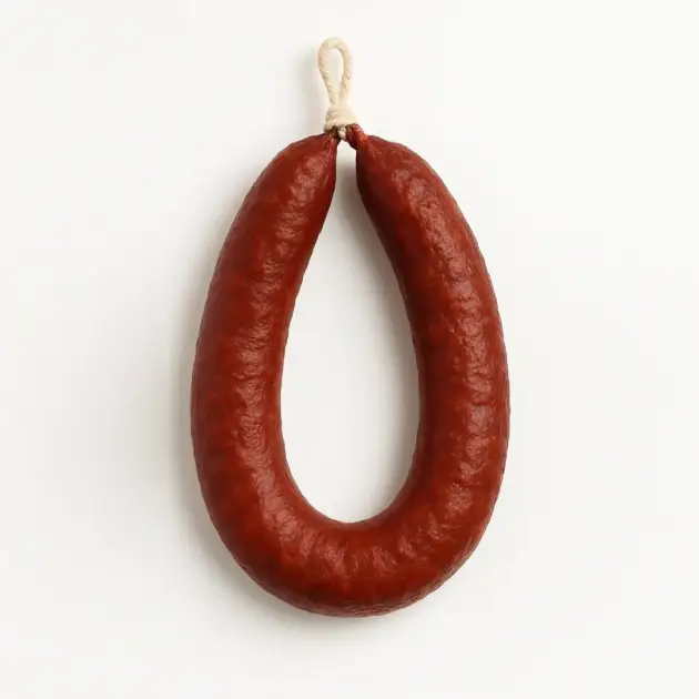 longaniza roja sierra de tonda fondo blanco